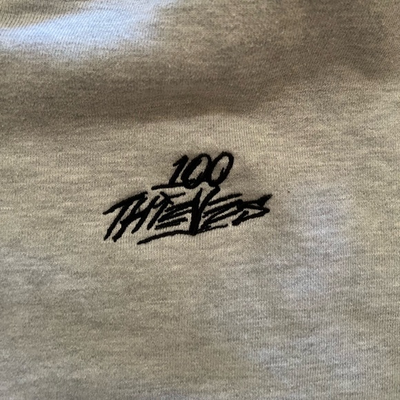 100 Thieves Gray Foundation Hoodie - Picture 3 of 7